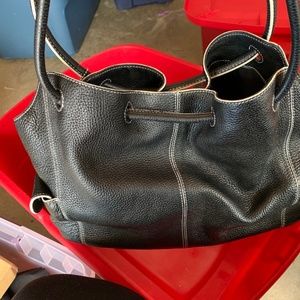 Valerie Stevens Genuine Leather Drawstring Handbag